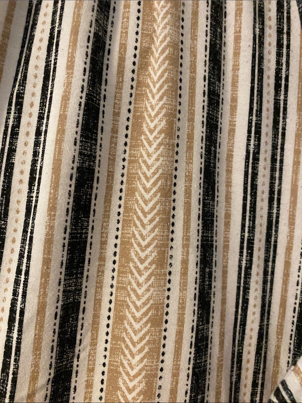 Palazzo Pants Striped Neutral - Black, Cream, Tan - Picture 3 of 6
